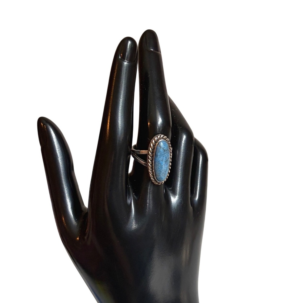 Carol Felley Sterling Silver Lapis Blue Stone Oval Southwestern Vibe Ring SZ 8
